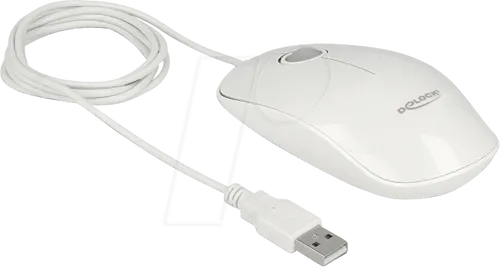 DELOCK 12537 - Maus (Mouse), Kabel, USB, weiß