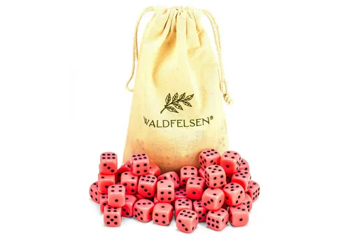 Waldfelsen Spiel – 2-50 Stk Standard Spielwürfel 16 mm Acrylwürfel Würfel bunt, Spielmaterial, Verschiedene Farben