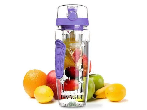 LA VAGUE Trinkflasche VITALITY mit Früchtesieb - Trinkflasche (900 ml) mit herausnehmbarem Früchtesieb für aromatisierte, gesunde Getränke. Ideal für unterwegs, kratzfest und in verschiedenen Farben erhältlich.