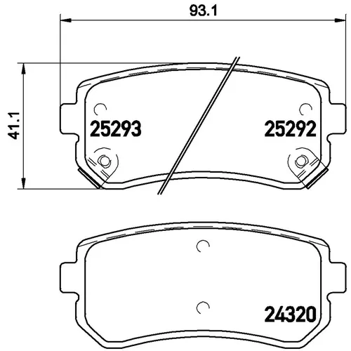 Bremsbelagsatz BREMBO P 30 051, hinten von Brembo