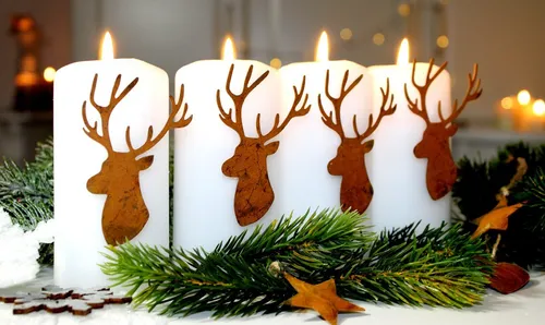 LB H&F Lilienburg Adventskerze 4er SET in braun von LB H&F Lilienburg