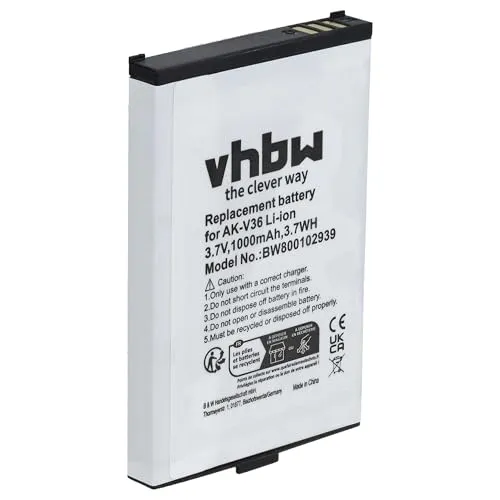 vhbw Akku Ersatz für Emporia AK-V35, AK-V35T, AK-V36, AK-V37 für Handy Smartphone Senioren Telefon (1000 mAh, 3,7 V, Li-Ion)