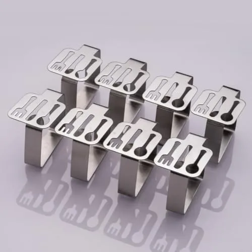 laro 8-192 Stück Premium Qualität Tischtuchklammern Edelstahl, Tischdeckenklammer Tischabdeckungsklemmen Tischdeckenhalter Clips Tischtuch Clips - Silber