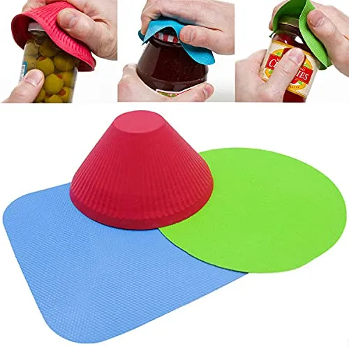 Mehrzweck-Flaschenöffner aus Gummi, 3er-Set für müheloses Öffnen