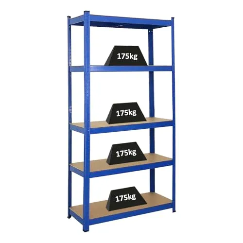 PROREGAL® Schwerlastregal Ragnar 180x90x40cm - Schwerlastregal aus robuster Stahlkonstruktion mit 5 verstellbaren Fachböden, hohe Traglast von 175 kg pro Ebene, ideal für Werkstätten und Garagen.