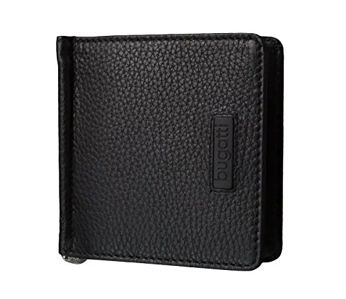 Bugatti Geldbörse Pregio mit Clip, 12 cm, schwarz