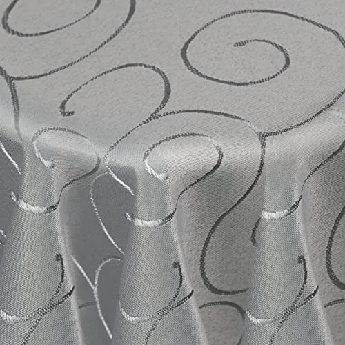 Kringel/Circle Oval Tischdecke 130 x 220 cm in grau von DecoHomeTextil