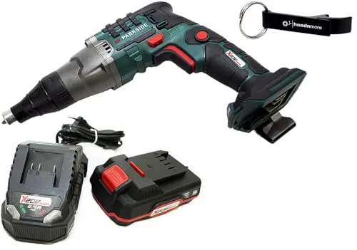 HEADNMORE® Bundle mit PARKSIDE® 20V Akku Trockenbauschrauber PTBSA 20 und Schlüsselanhänger