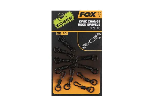 Fox Edges Kwik Change Heli Swivels Größe 10 in schwarz von Fox