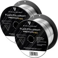 STAHLWERK MIG MAG Premium Schweißdraht 2er Set E71T-GS Ø 0,9 mm - Schweiß-Zubehör mit 7 Jahren Garantie, ideal für alle Stahlarbeiten ohne Schutzgas. Hochwertiger, selbstschützender Fülldraht für MIG/MAG Schweißgeräte.