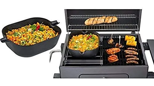 tepro Grillzubehör Guss-Wok-Einleger - Eckig für Rost-in-Rost-System, ca. 23,7 x 28 cm, ideal für vielseitige Grillgerichte