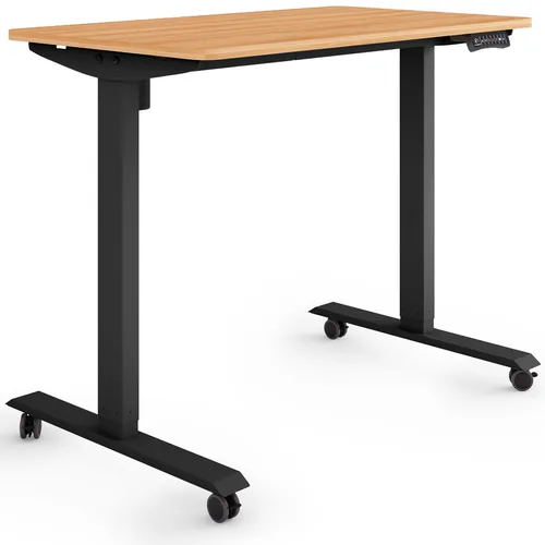 ESMART Germany ETX-121BM Ergonomischer Steh-Sitz-Schreibtisch - Höhenverstellbarer Schreibtisch 100 x 60 cm mit Memory-Funktion und USB Ladeport, fördert Gesundheit durch Aktivitätserinnerung und ist ideal für jede Körpergröße.