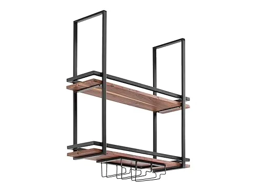 Woodkings Deckenregal ARO 80cm I Barregal Decke I Wandregal I hängend I Dekoration I Weinregal I Lagerregal I Küche I Barmöbel