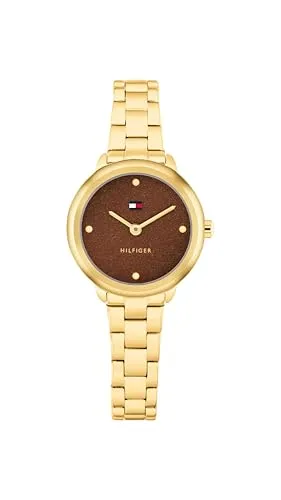 Tommy Hilfiger Zwei-Zeiger-Quarzwerk-Uhrfür Damen mit Goldfarben Edelstahlarmband - 1782815