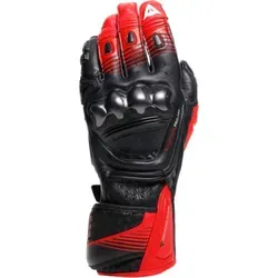 Dainese Fiero Metal Handschuhe - Schwarz/Rot/Weiß - M - Motorradhandschuhe aus strapazierfähigem Ziegenleder mit optimalem Aufprallschutz und hervorragender Beweglichkeit, ideal für Rennfahrer, die höchste Leistung und Sicherheit suchen.