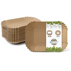 BIOZOYG 500 Stück Einwegschalen, braune Pappschalen für Fingerfood - Party-Deko: Nachhaltige und biologisch abbaubare Einwegschalen aus Kraftkarton, ideal für Snacks und Streetfood, perfekt für Veranstaltungen und umweltbewusste Gastgeber.