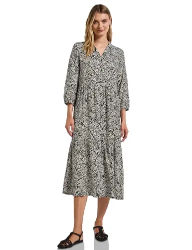 Volantkleid STREET ONE - Damen Gr. 42 in pine grove grün - Kleid aus 100% Viskose, lässig geschnitten und wadenlang. Perfekt für jedes Casual-Outfit und pflegeleicht durch den atmungsaktiven Webstoff.