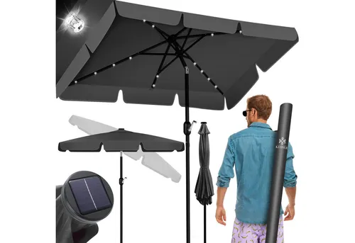 KESSER Sonnenschirm mit LED Solar und Kurbel von Kesser