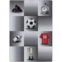Xxxl Kinderteppich Play 2906 grau - Teppiche, Hochwertiger, schmutzabweisender Kinderteppich mit Fußball-Design, ideal für Allergiker, waschbar und für Fußbodenheizung geeignet, Maße: 100x150 cm.