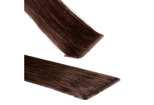hair2heart Echthaar-Extension Invisible Tape Extensions - Premium #4/77 Mittelbraun Intensiv 50cm