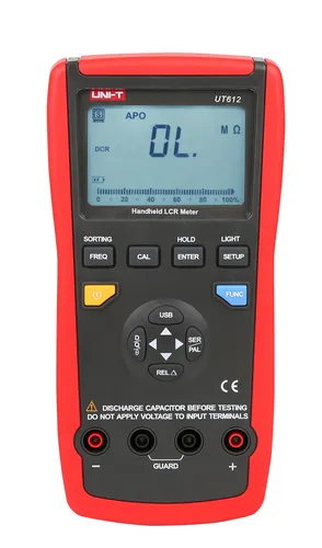 UNI-T Digitales LCR-Messgerät UT612, USB, 100 kHz - Sonstige Messgeräte, präzise Messungen von Induktivität, Kapazität und Widerstand bis 100 kHz, ideal für Elektronikprofis.