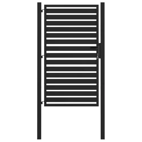 vidaXL Abschließbares Gartentor Schwarz 100x150 cm aus Aluminium - Flügeltore, langlebig und wetterbeständig, mit abschließbarer Konstruktion für zusätzliche Sicherheit und elegantes Design für jeden Gartenstil.