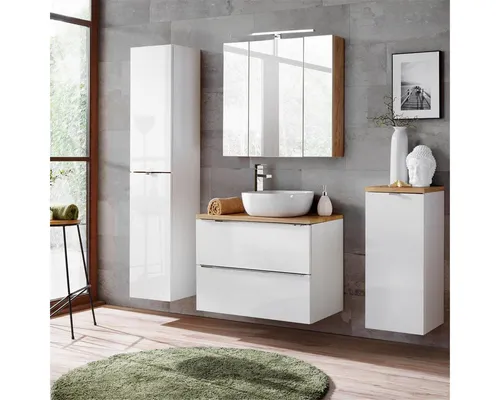 Lomadox Badmöbel-Set TOSKANA-56, weiß von Lomadox