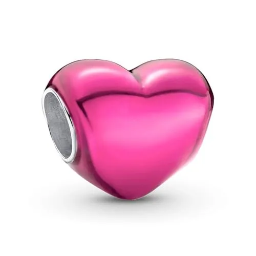 Pandora Charm Rosafarbenes Metallic-Herz 793337C01 in pink von Pandora
