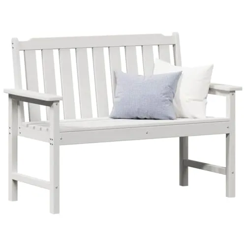 vidaXL Gartenbank mit Kissen Weiß 120 x 59 x 88cm von vidaXL
