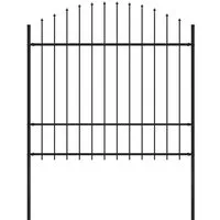vidaXL Gartenzaun mit Speerspitzen aus Stahl, Schwarz - Metallzaun mit dekorativen Speerspitzen, stabil und pflegeleicht, ideal für sichere Abgrenzungen von Privat- oder Geschäftsgrundstücken.
