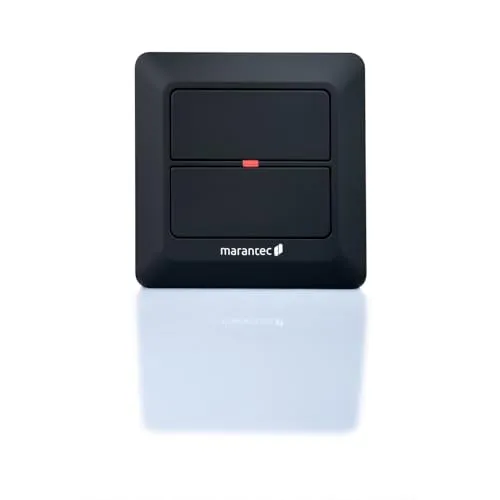 Marantec Digital 520 Wandsender 868 MHz, 2-Kanal Drucktaster für Marantec Garagentorantriebe, Schwarz