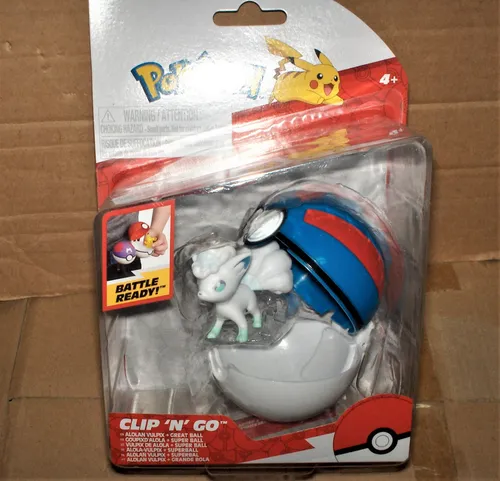 Pokemon Pokeball mit Pokemon Figur Alola Vulpix weiß Neu,OVP,Lizenzware-Rarität