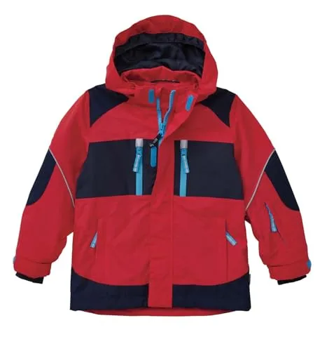 JAKO-O Kinder Jacke robust, tomatenrot, 92/98 - Praktische Kinderjacke mit vielen Taschen und Reflexdetails für mehr Sicherheit. Der po-bedeckende Schnitt und die atmungsaktive, wasserdichte Funktion sorgen für Komfort bei jedem Wetter.