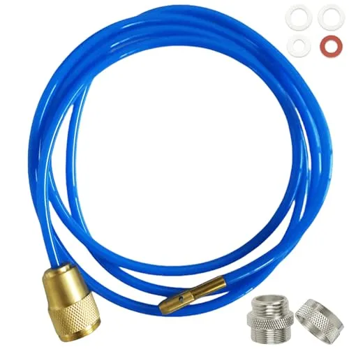 Rohrreinigungsgerät Power Clean, 2m Hochdruck Rohrreiniger, Abflussreiniger Schlauch, Rohrreinigungsschlauch, Abflussspirale, Wasserdruck Rohrreiniger für M22 M24 mit Dichtungen, Blau