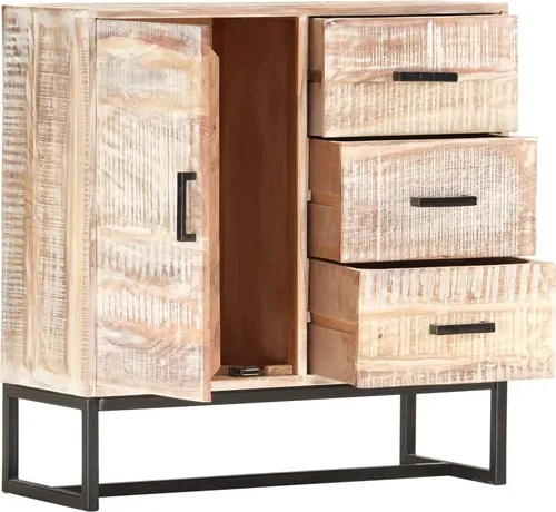 vidaXL Sideboard Weiß 73×30×75 cm aus Akazienholz
