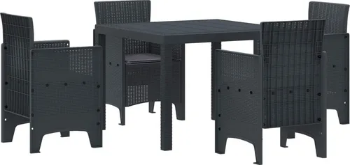 Maison Exclusive Garten Essgruppe 5-teilig Anthrazit