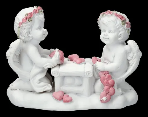 Engel Figuren - Putten basteln mit Herzen - Hochzeit Valentinstag niedliche Deko