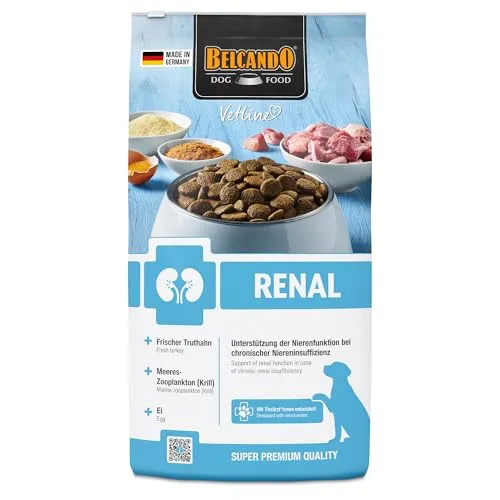BELCANDO Vetline Renal Diätfutter 6×400 g – Hochwertiges Nassfutter für Hunde - Spezialisiertes Futter für Hunde mit besonderen Ernährungsbedürfnissen. Hergestellt in Deutschland unter höchsten Qualitätsstandards, frei von künstlichen Zusatzstoffen.