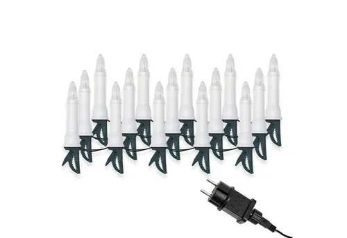 IC Winterworld LED-Lichterkette 15-flammig - Lichterketten für innen und außen mit 15 stilvollen Riffel-Weihnachtskerzen, strombetrieben und ideal für festliche Weihnachtsdekoration.