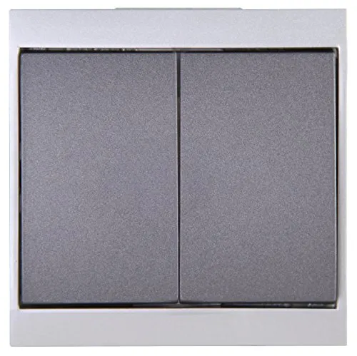 Kopp 620315089 Malta Kontrollschalter (Aus- und Wechsel) mit Linse und Eingesetzter Glimmlampe, Silber-anthrazit