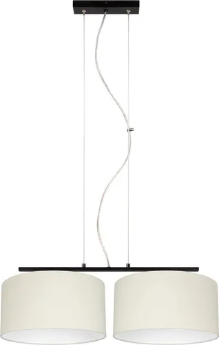Pendelleuchte Esstisch Schwarz Ecru 70 cm - Stilvolle Hängelampe - Moderne Pendelleuchte für Esstische, blendarm und ideal für Wohnzimmer oder Esszimmer. Hochwertiges Material in Schwarz und Ecru für elegantes Ambiente.