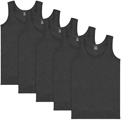 BRUBAKER Tanktop Classic Herren Unterhemd (5er-Pack) - Nachtwäsche-Sets, schlichtes Basic Achselshirt aus hochwertiger Baumwolle, extra lang für optimalen Komfort und Bewegungsfreiheit beim Sport.