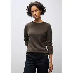 Stylischer Strickpullover STREET ONE für Damen, Größe 36, schwarz-nomad braun meliert - Kombistarker Pullover aus atmungsaktivem Strickmaterial, ideal für gemütliche Casual-Looks. Mit feiner Rollkante und langem Arm für hohen Tragekomfort.