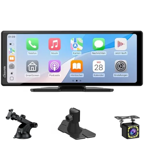 Carpuride V92R tragbares CarPlay-Display mit 10,26 Zoll HD-Touchscreen