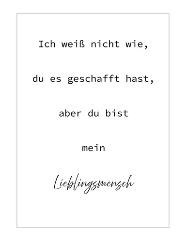 Post Karte mit Spruch für Lieblingsmensch Gruß Freundschaft Liebe Geschenk Idee