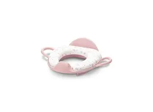 Lorelli Toilettensitz Rückenlehne Handgriff gepolstert, Spritzschutz, Kunststoff rosa weiß