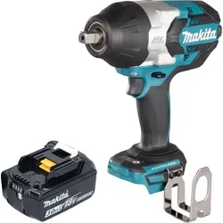 Makita DTW 1004 F1 Akku Schlagschrauber 18 V - Akkuschrauber mit 1050 Nm Drehmoment, ideal für schwere Verschraubungen im Bau- oder Kfz-Bereich. Der bürstenlose Motor sorgt für längere Lebensdauer und effiziente Leistung.