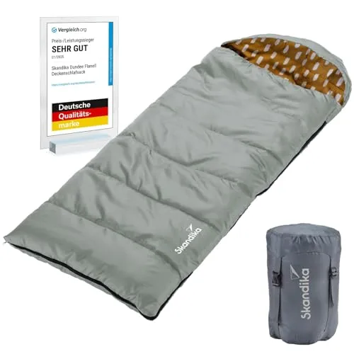 Skandika Kinderschlafsack Dundee Junior – Wasserabweisend & Gemütlich - Der Dundee Junior bietet Kindern viel Bewegungsfreiheit und ein kuscheliges Innenfutter aus Baumwollflanell. Ideal für 3 Jahreszeiten, wasserabweisend und mit praktischem 2-Wege Reißverschluss.