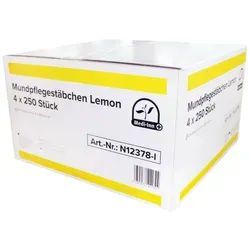 Medi-Inn Mundpflegestäbchen zuckerfrei zur Mundpflege Lemon / 4 x 250 = 1000 Stück