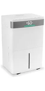 Luftentfeuchter mit Wi-Fi, 40L/Tag, Silberionenfilter - Der leistungsstarke Luftentfeuchter mit 40L Entfeuchtungsleistung pro Tag eignet sich ideal für Räume ab 50 m². Mit WLAN-Steuerung und speziellen Filtern sorgt er für ein angenehmes Raumklima und unterstützt die Luftqualität. Perfekt zum Wäschetrocknen!